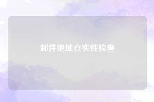 邮件地址真实性检查