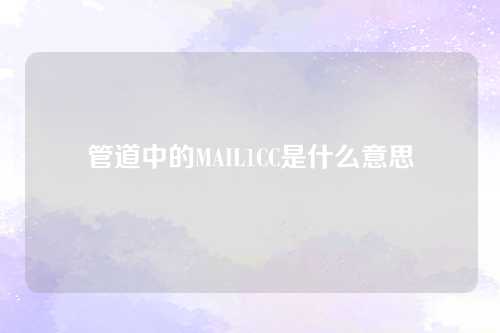 管道中的MAIL1CC是什么意思