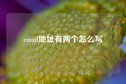 email地址有两个怎么写