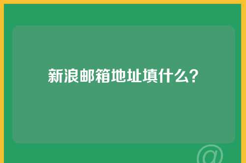 新浪邮箱地址填什么？