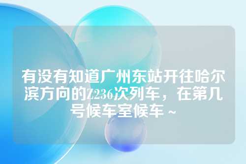 有没有知道广州东站开往哈尔滨方向的Z236次列车，在第几号候车室候车～