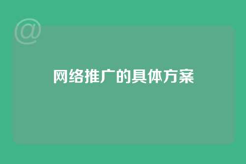 网络推广的具体方案