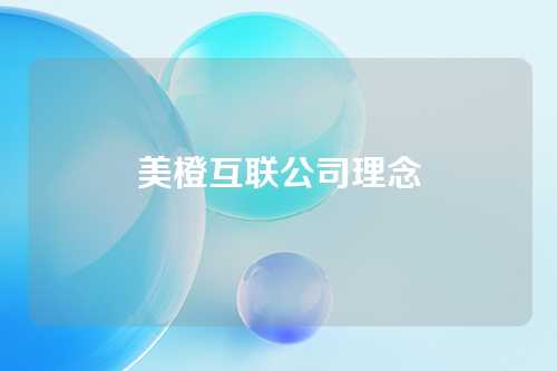 美橙互联公司理念